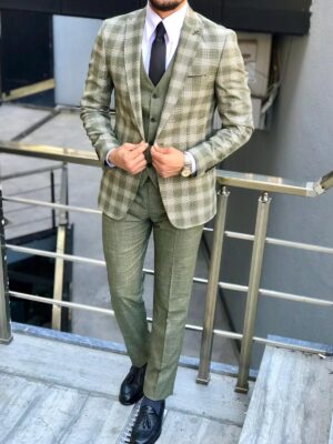 Olive Green with Checked Jacket