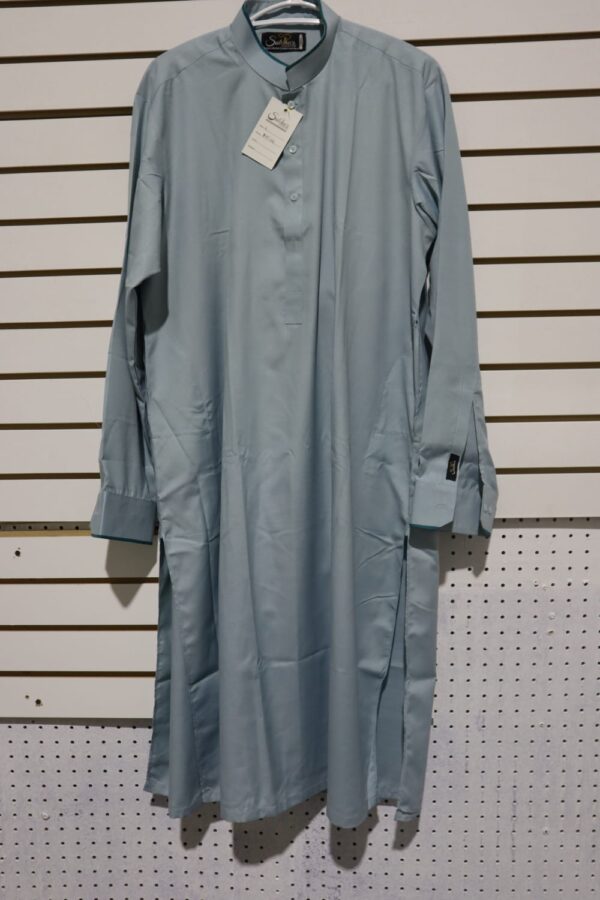 kurta pajama 2 piece aqua with collar lining