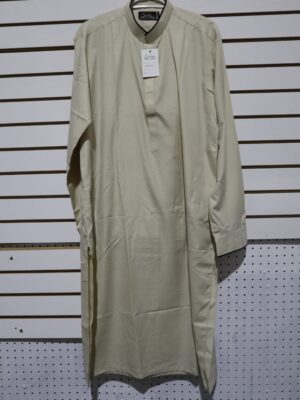 kurta pajama 2 piece off-white with black collar lining