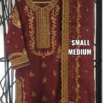 sadabahaar organza 2 pc maroon